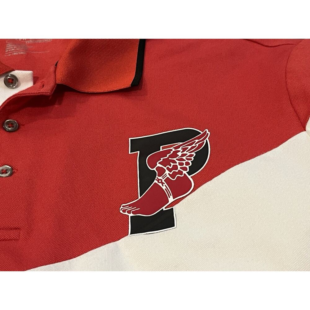 Polo Ralph Lauren P-Wing Performance Polo Shirt Stadium L Red/Black $125 EUC